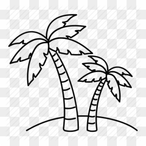 Palm Tree Line Drawing - Beach Palm Tree Drawing