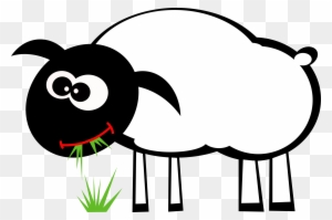 Sheep - Cartoon Sheep Eating Grass