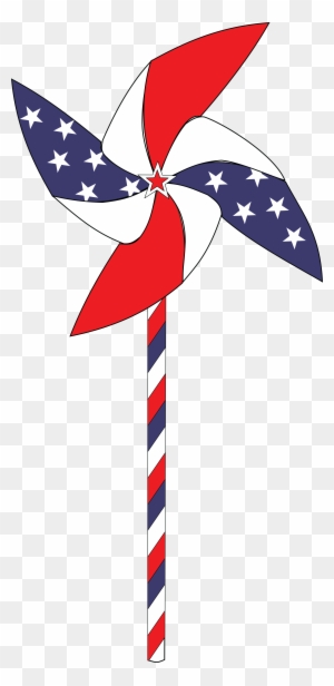 Free Clipart Of A Patriotic Usa Pinwheel - Patriotic Clipart