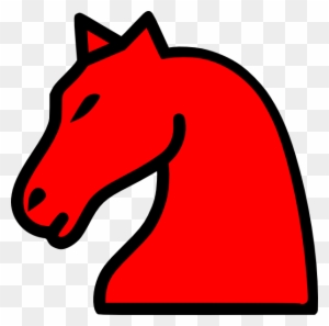 Red Knight Chess Piece