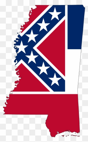 Flag-map Of Mississippi - Mississippi State Flag Map
