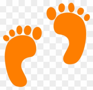 Orange Small Footprints Clip Art - Footprints Png