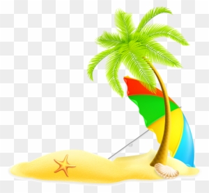 Beach Summer Illustration - Transparent Coconut Tree Clipart