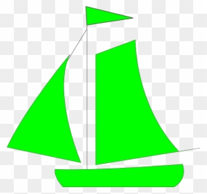 Sailing Boat Clipart Green - Red Sailboat Clipart