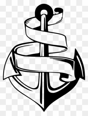Anchor Nautical Symbol Emblem Banner - Anchor With Banner Svg