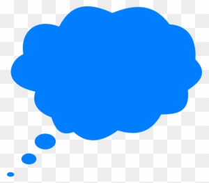 Thinking Bubble Without Shadow Blue Clip Art - Blue Thought Bubble Png