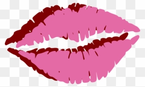 Mouth Lips Kiss Print Lipstick Pink Maroon - Lips Clip Art