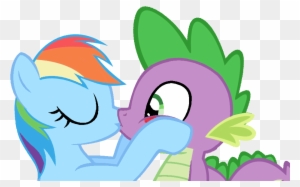 Kiss Clipart Rainbow - My Little Pony Spike And Rainbow Dash