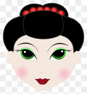 Free Vector Geisha Girl Anime Clip Art - Chinese Woman Face Cartoon