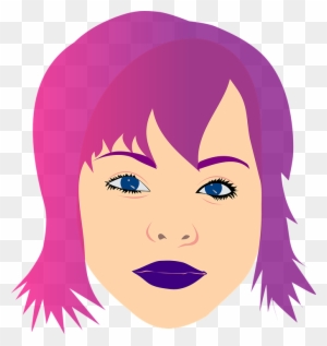Head Eyes Woman Girl Face Lips Hair Teenager - Clipart Girl With Purple Hair Head Eyes Woman Girl Face Lips Hair Teenager - Clipart Girl With Purple Hair