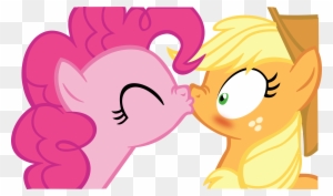 Applejack X Pinkie Pie Kissing Vector By Fluttair - Applejack X Pinkie Pie