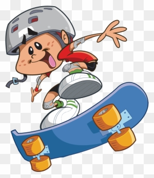 Skateboarding Cartoon Clip Art - Cartoon Skateboard