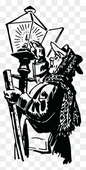 Free Clipart Of A Man Lighting A Gas Lamp - Lighting