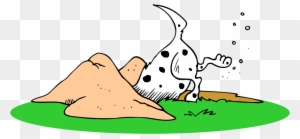 Cartoon Dog Digging A Hole