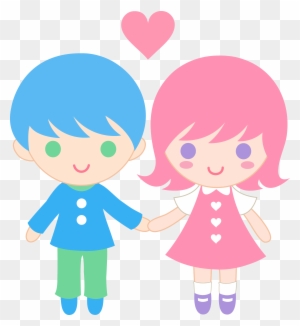 Cute Clip Art Of A Little Boy And Little Girl Holding - Boy And Girl Holding Hands Clipart