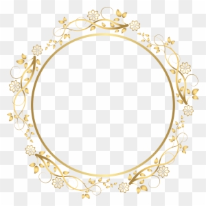 Round Floral Shadows French Border Png Pictures - Gold Floral Border Png