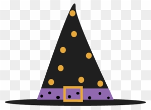 Polka Dot Witch Hat - Cute Halloween Witch Hat Clipart
