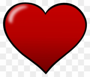 Free Heart Shape Clip Art - Red Heart Black Outline