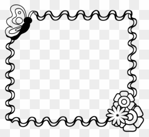 Flower Border Clipart Black And White - Fun Borders