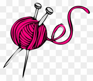 Pink Yarn Clip Art At Clker Com Vector Clip Art Online - Knitting Drawing