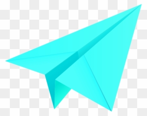 Paper Plane Vector - Blue Paper Airplane Clipart