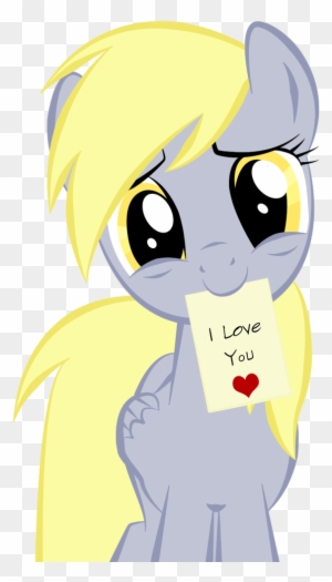 I Love You Derpy Hooves Pony Cartoon Yellow Black Mammal - Mlp Derpy Love You