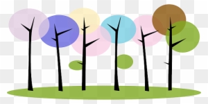 Forest, Trees, Nature, Plants, Abstract - Colorful Tree Clipart