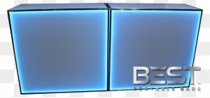 Blue Back-lit Double Wide Plexbox 4 Foot Portable Bar - Flat Panel Display