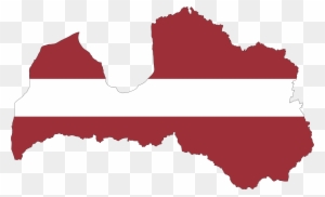 Country Borders Cliparts 4, Buy Clip Art - Latvia Map With Flag