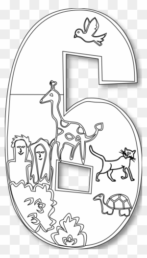 Creation Day 6 Number Ge 1 Black White Line Art Scalable - Day 6 Of Creation Coloring Page