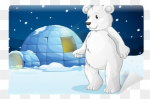 Illustration Of An Icy Igloo Picture Ornament