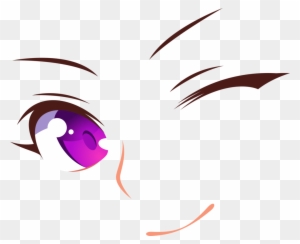 Purple Eyes Smile Wink - Anime Girl Eyes Winking - Free Transparent PNG ...