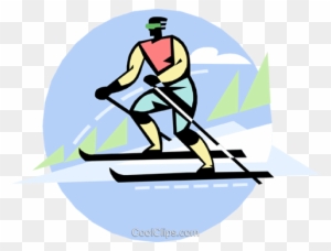 Man Skiing Royalty Free Vector Clip Art Illustration - Illustration