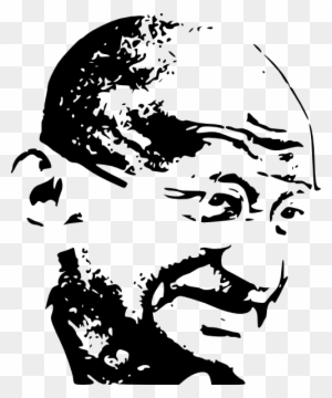Free Vector Mahatma Gandhi Clip Art - Black And White Paintings Of Famous People