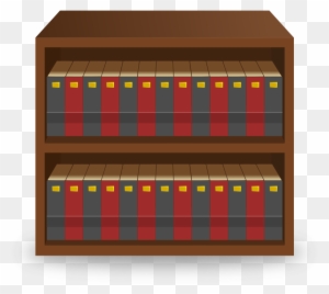Clipart - Wooden Bookcase - Bookshelf Png