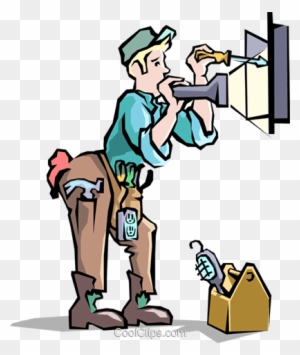 Electrician With - Electric Man Clipart