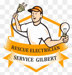 Electrician Hold Electric Plug And Bulb Cartoon Card