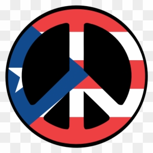 Puerto Rico Peace Symbol Flag 4 Twee Peacesymbol - Flag Of Puerto Rico