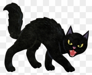 Black Cat Halloween Kitten Clip Art - Scary Halloween Cat Coloring Pages