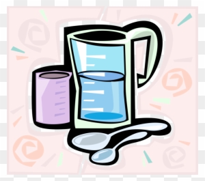 Vector Illustration Of Kitchen Measuring Cups With - Measuring Cups And Spoons Cartoon