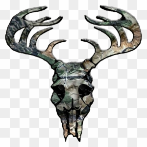 Free White Tailed Deer Clipart - Camo Deer Skull Tattoo