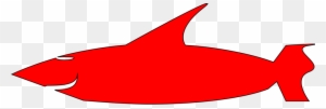 Illustration Of A Red Cartoon Shark - Red Shark Clipart