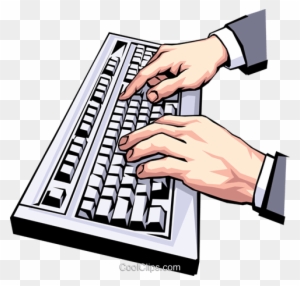 Hands Typing At Keyboard Royalty Free Vector Clip Art - Input And Output Devices