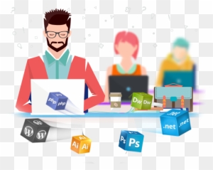 Our Graphic Design Services - Office People Working Vector