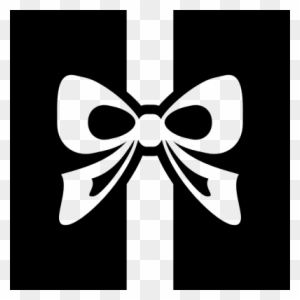 Gift Box Top View Black With Ribbon Vector - Gift Ribbon Black And White