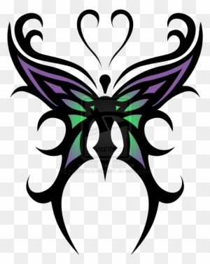 Tribal Butterfly Cross Tattoos - Tribal Butterfly Tattoo Designs