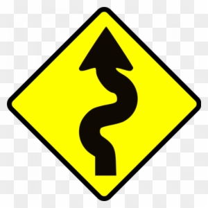 They Can Become Slippery When It Rains, And Often Have - Winding Road Ahead Sign