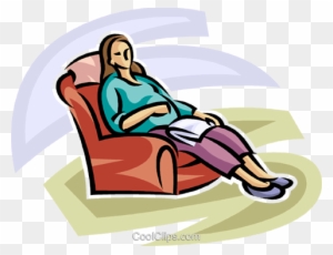 Pregnant Woman Relaxing In A Chair Royalty Free Vector - Woman Resting In A Chair