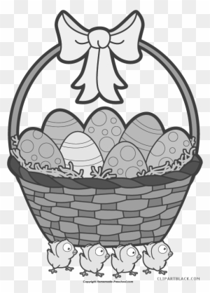 Easter Chick Animal Free Black White Clipart Images - Clip Art Easter Basket Clipart Png