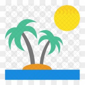 Tropical Beach Icon - Coconut Tree Icon